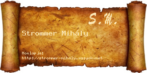 Strommer Mihály névjegykártya