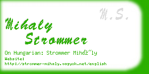 mihaly strommer business card
